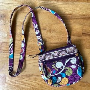 VERA BRADLEY PLUM CRAZY FLAP HIPSTER BAG